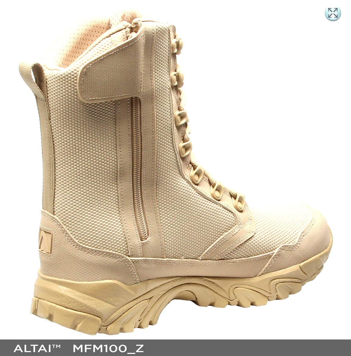 ALTAI OUTLET 8″ Tan Zip Up Boots Model: MFM100-Z | ALTAIGear Footwear