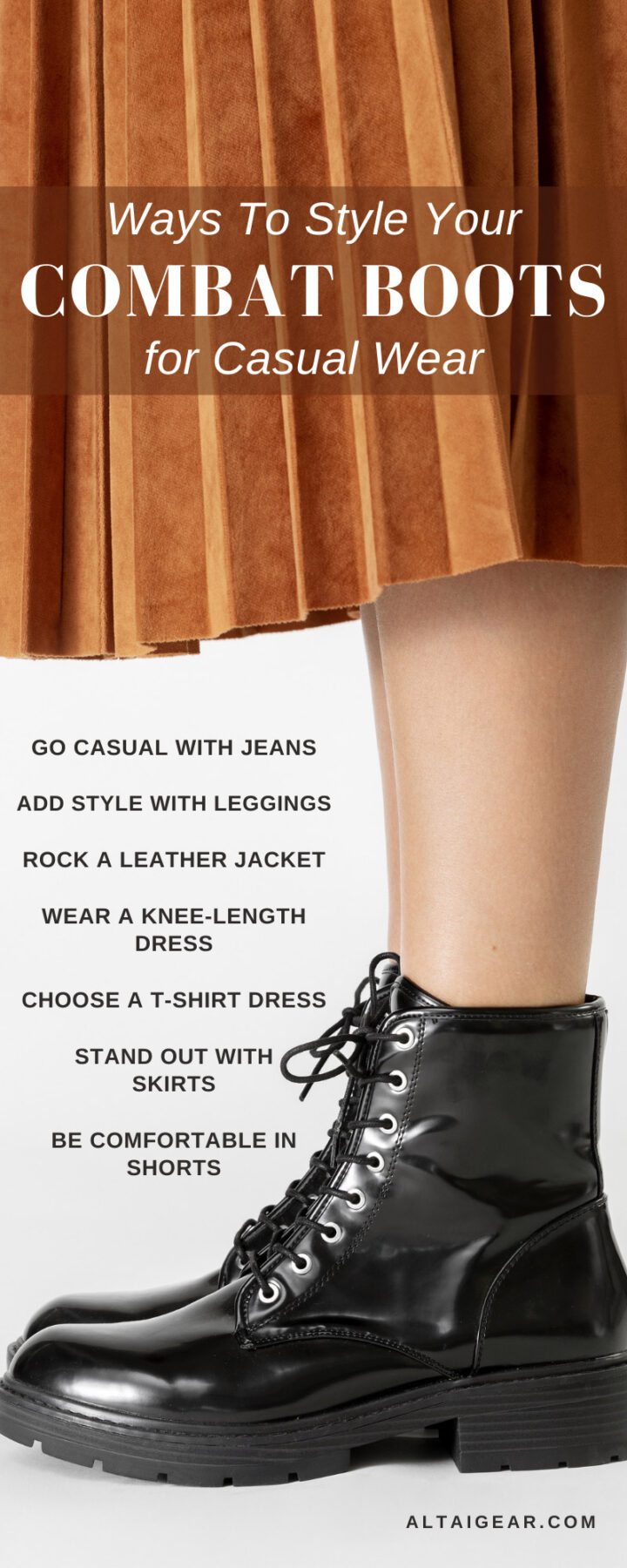 Skirt and combat sales boots